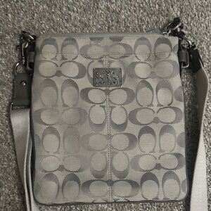 Coach Signature Pattern Crossbody Bag in Gray